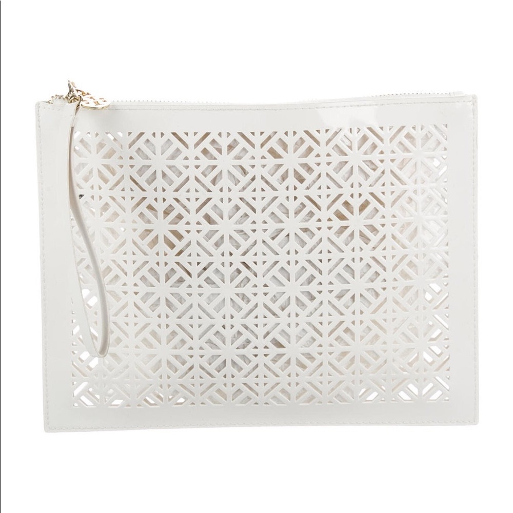Tory Burch Perforated Patent Leather Clutch
